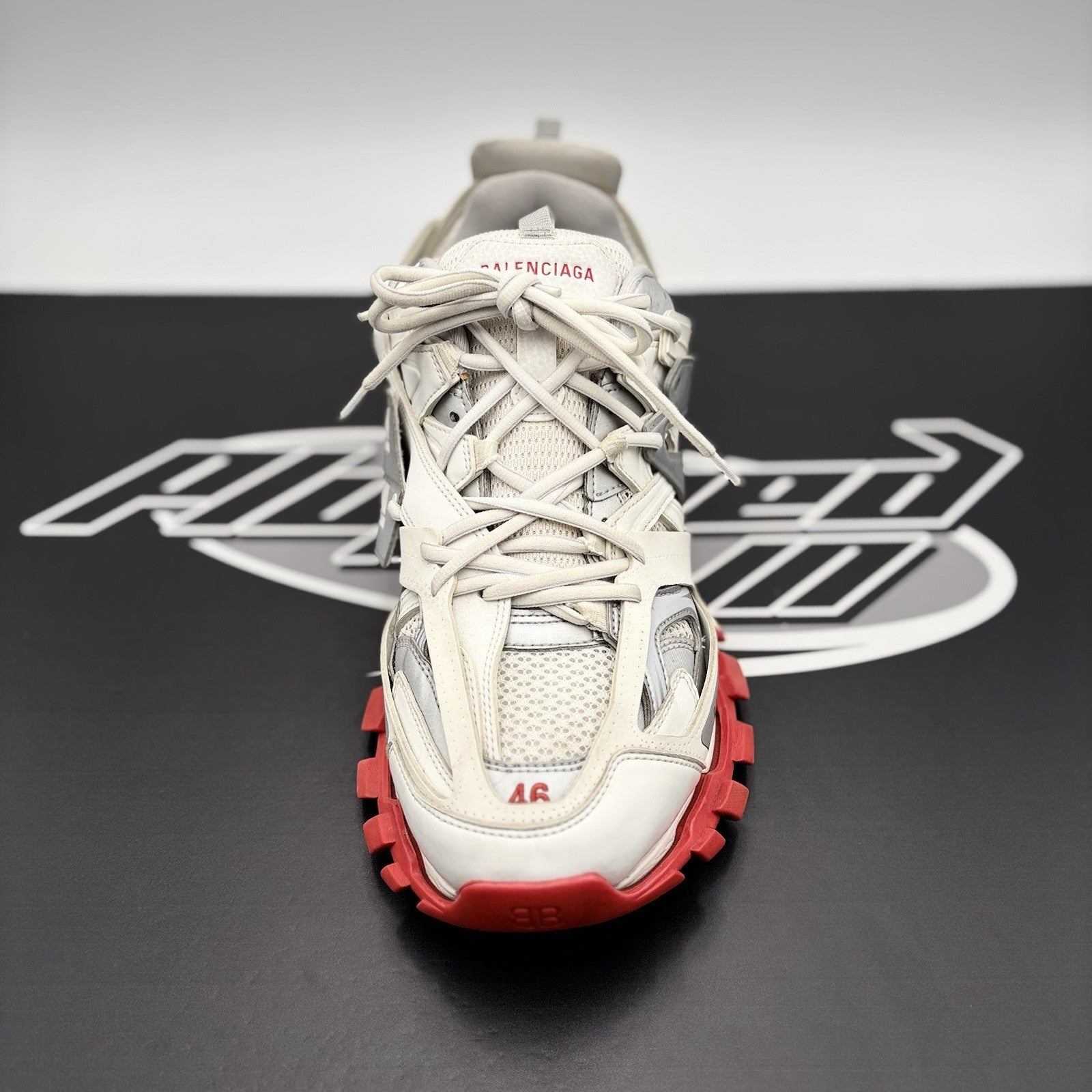 Size 46 (13 US) - Balenciaga Track Sneaker ' White Red ' | GOOD CONDITION!