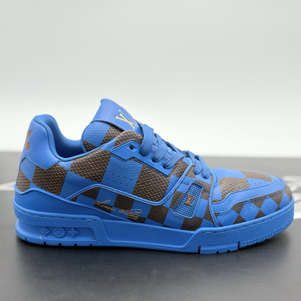 Size 7.5 LV (8.5-9 US) Louis Vuitton Trainer ' Blue Brown Checkered ' | GREAT!