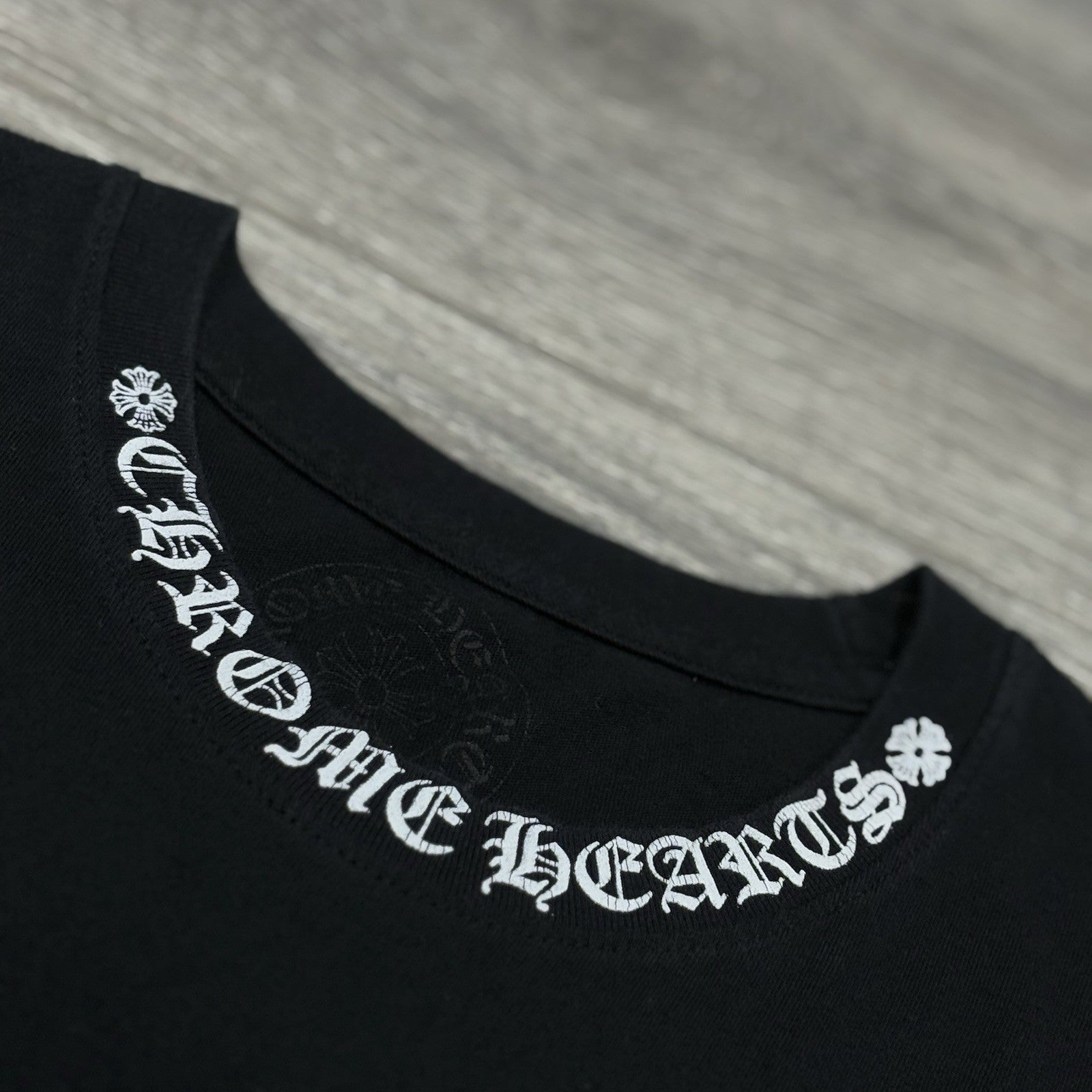 Size Small - Chrome Hearts Collar Print T-Shirt ' Black White ' | GOOD CONDITION