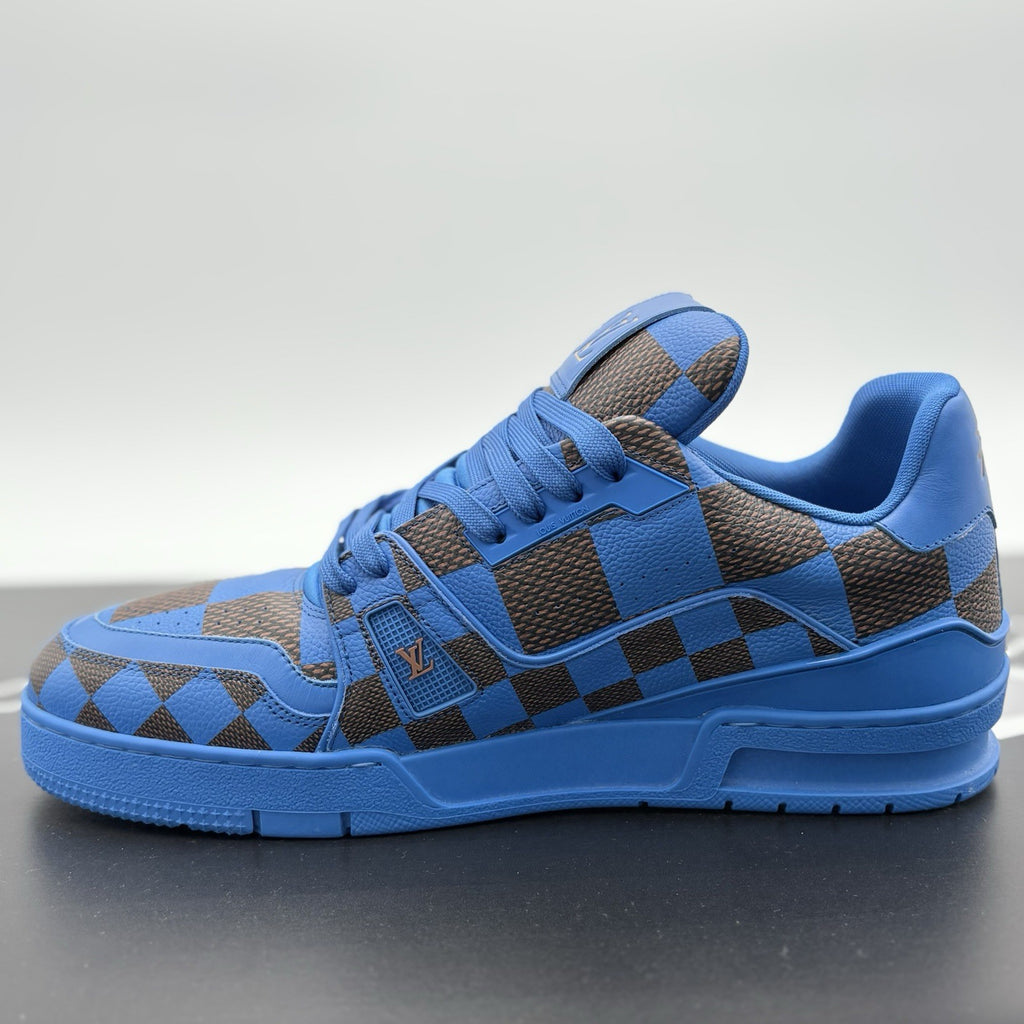 Size 9.5 LV (10.5-11 US) Louis Vuitton Trainer ' Blue Brown Checkered ' | NEW!
