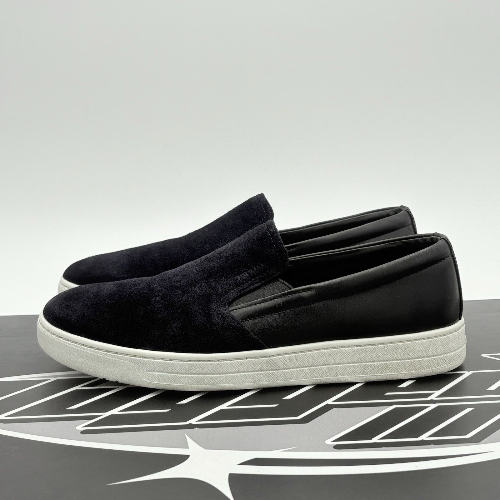 Size 6.5 UK (7.5 US) - Prada Suede Loafer ' Navy ' | GOOD CONDITION!