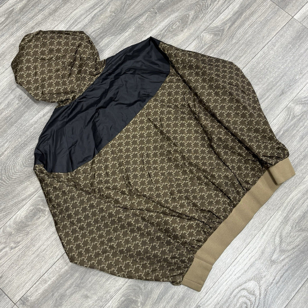 Size L - Celine Blouson Monogram Nylon Triomphe Windbreaker ' Brown Black '