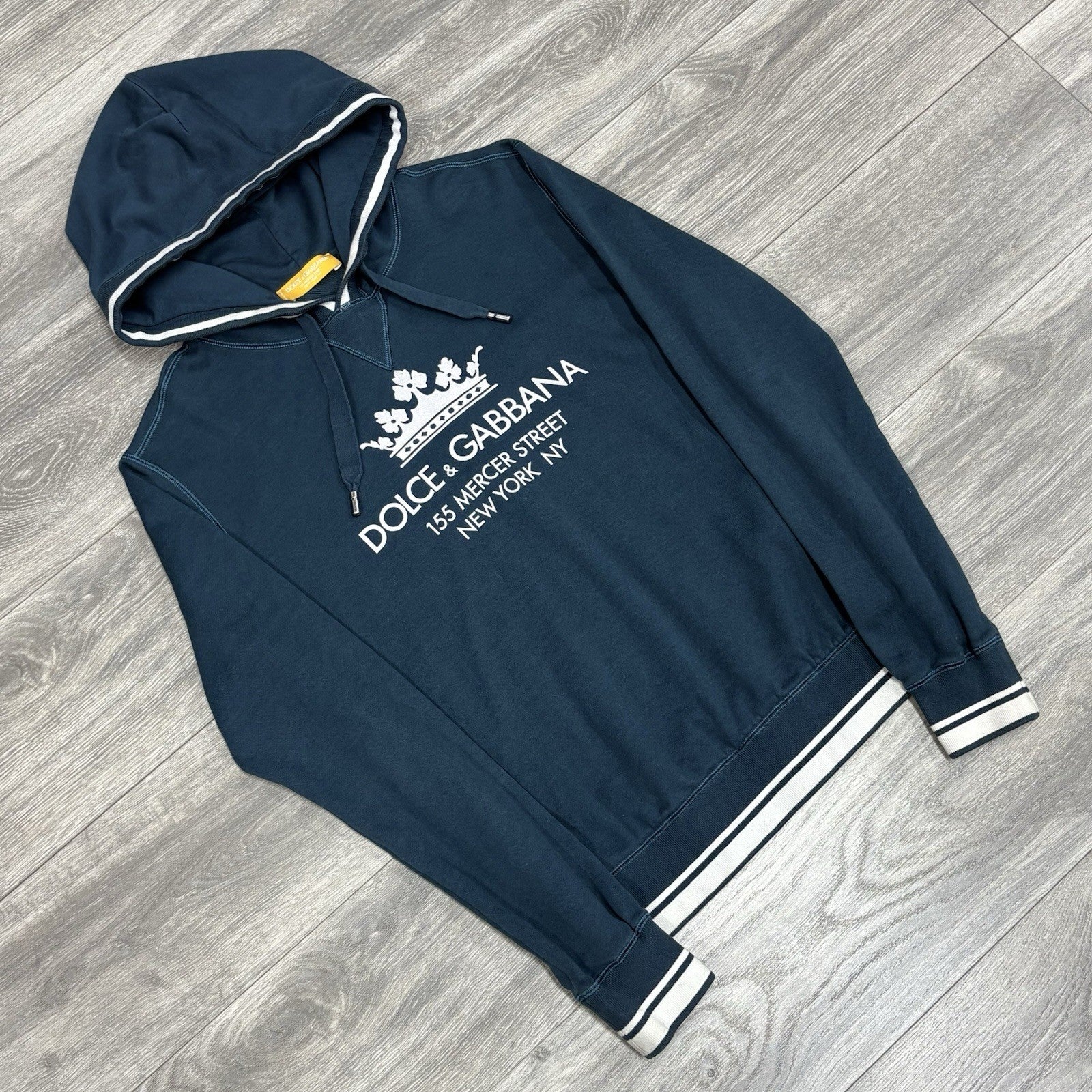 Size S - Dolce & Gabbana Crown Hoodie NY ' Blue ' | SUPER CLEAN!