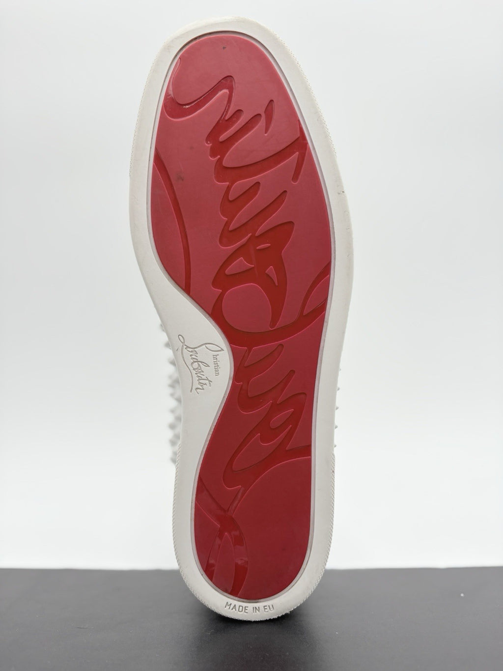Size 40.5 (7.5 US) Christian Louboutin Spikes High ' White ' | SUPER CLEAN!