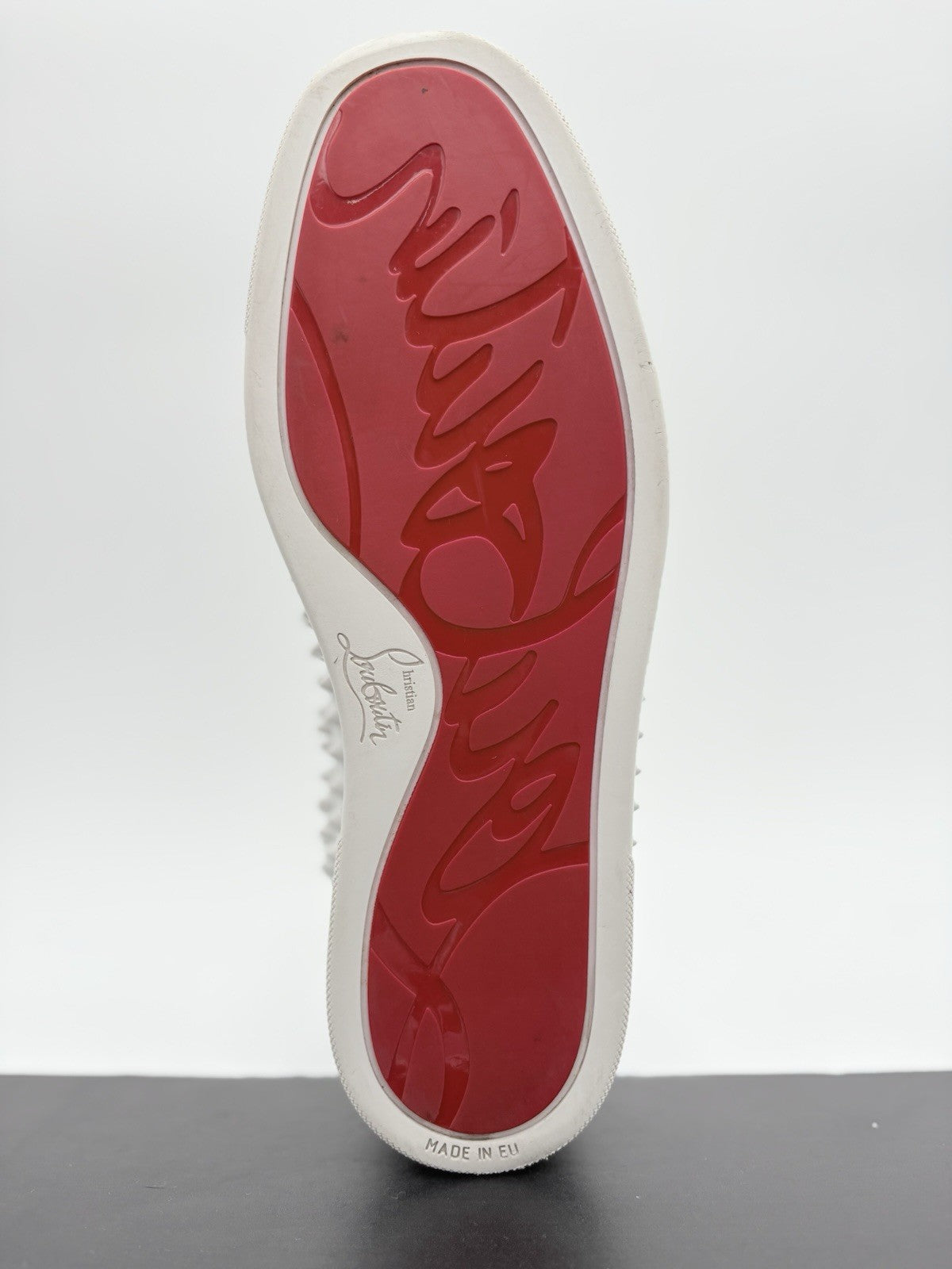 Size 40.5 (7.5 US) Christian Louboutin Spikes High ' White ' | SUPER CLEAN!