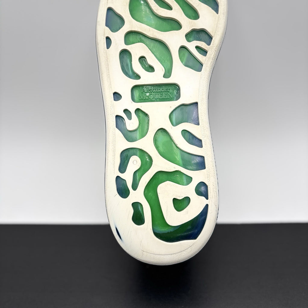 Size 45 (12 US) Alexander McQueen ' Transparent Sole White, Lime '