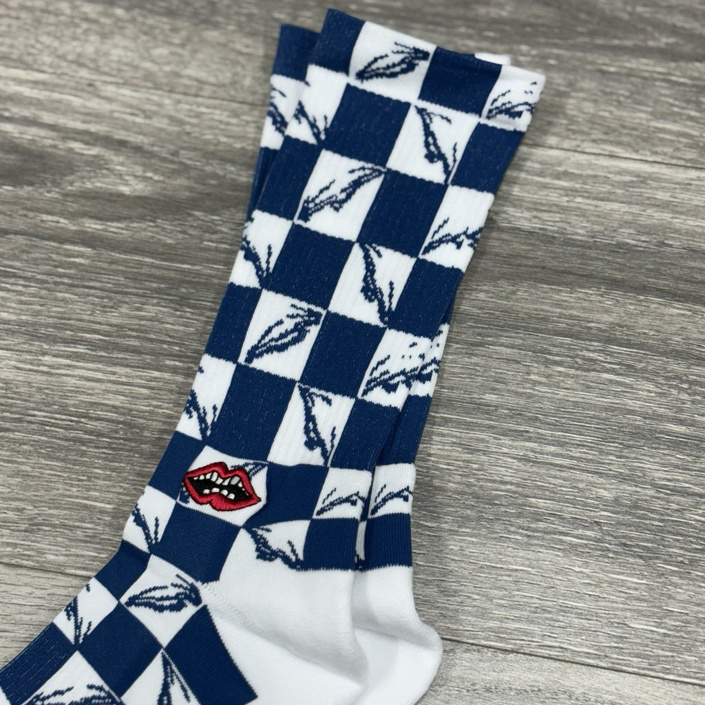 Size Large (9-13 US) - Chrome Hearts Matty Boy 99 Eye Socks ' Blue ' | NEW!