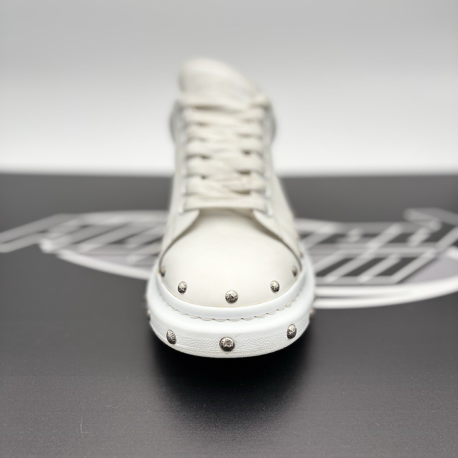 Size 44 (11 US) - Alexander McQueen Front Studded  ' White, Black ' | GREAT!