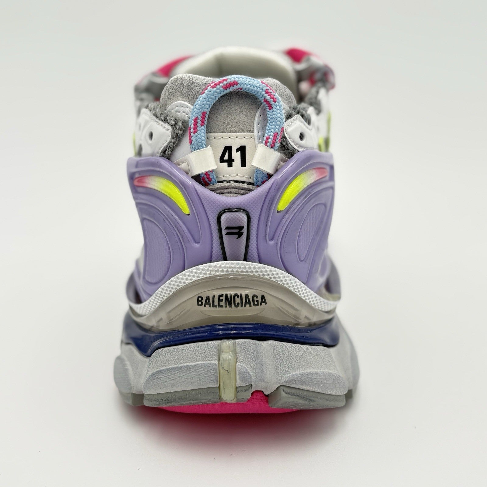 Size 41 - Balenciaga Runner ' Grey Light Purple Neón Yellow White ' | NEW!