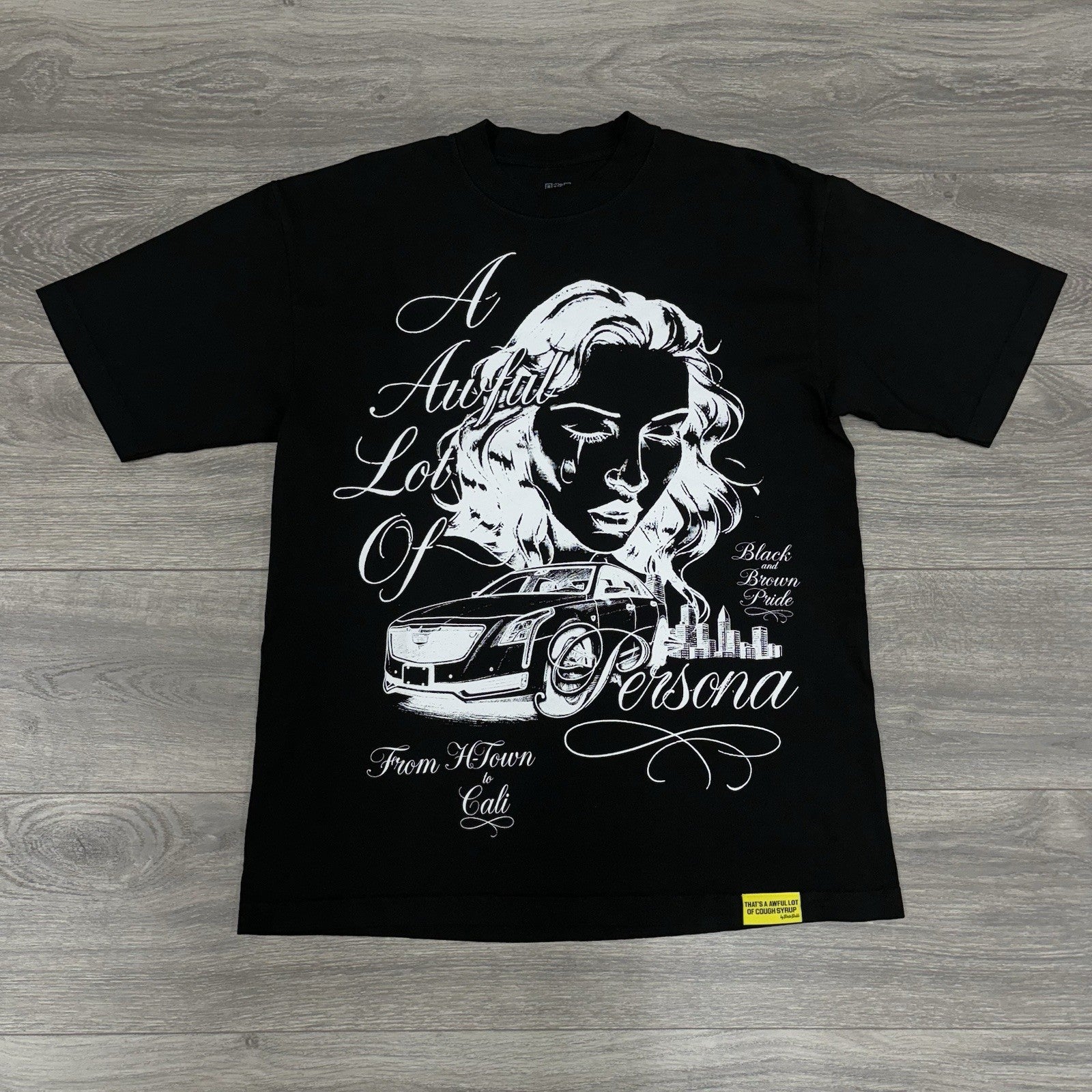 Size XL - That’s A Awful Lot Of Cough Syrup X Persona T-Shirt ' Black ' | NEW!