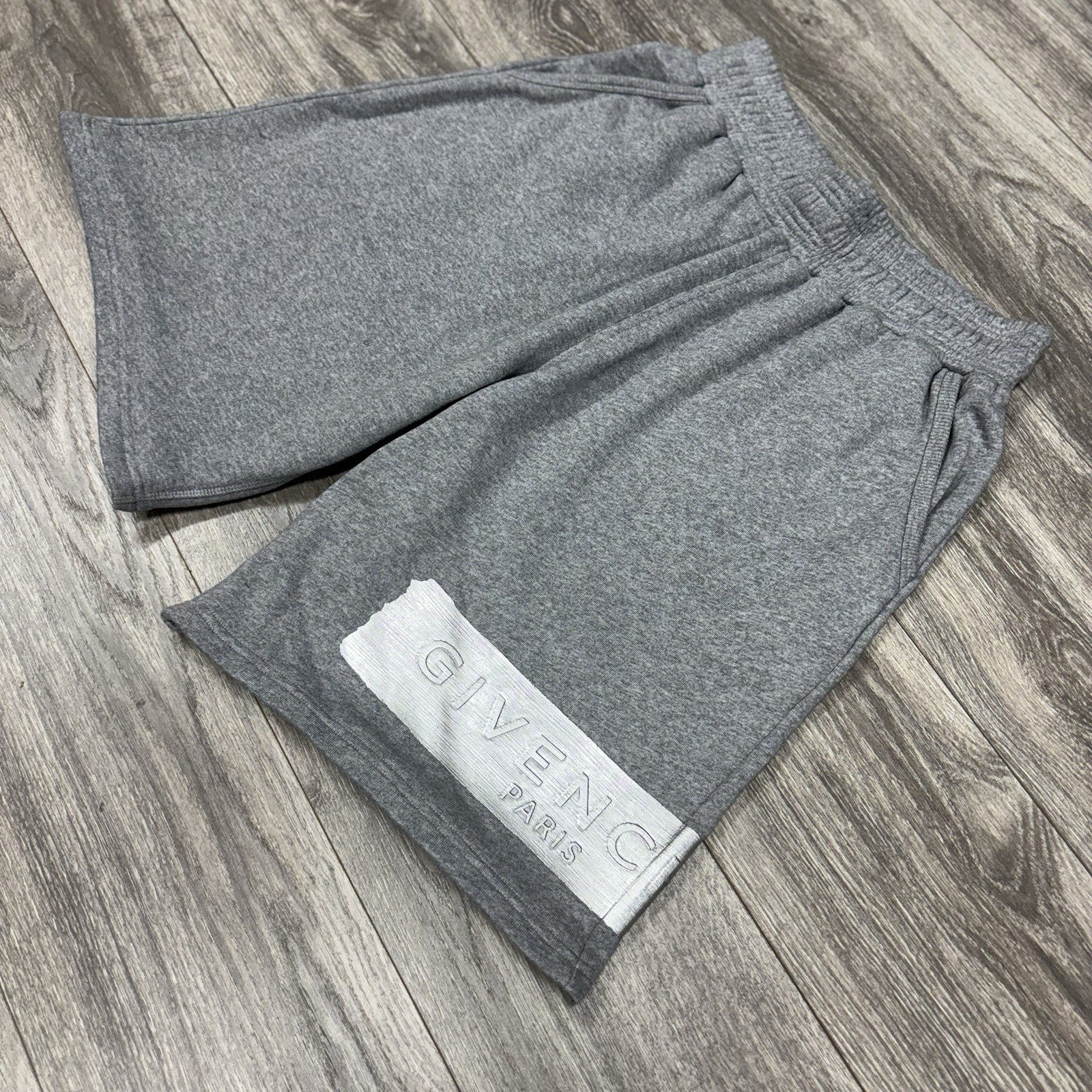 Size Medium - Givenchy Latex Band Shorts ' Light Grey Melange ' | NEW!