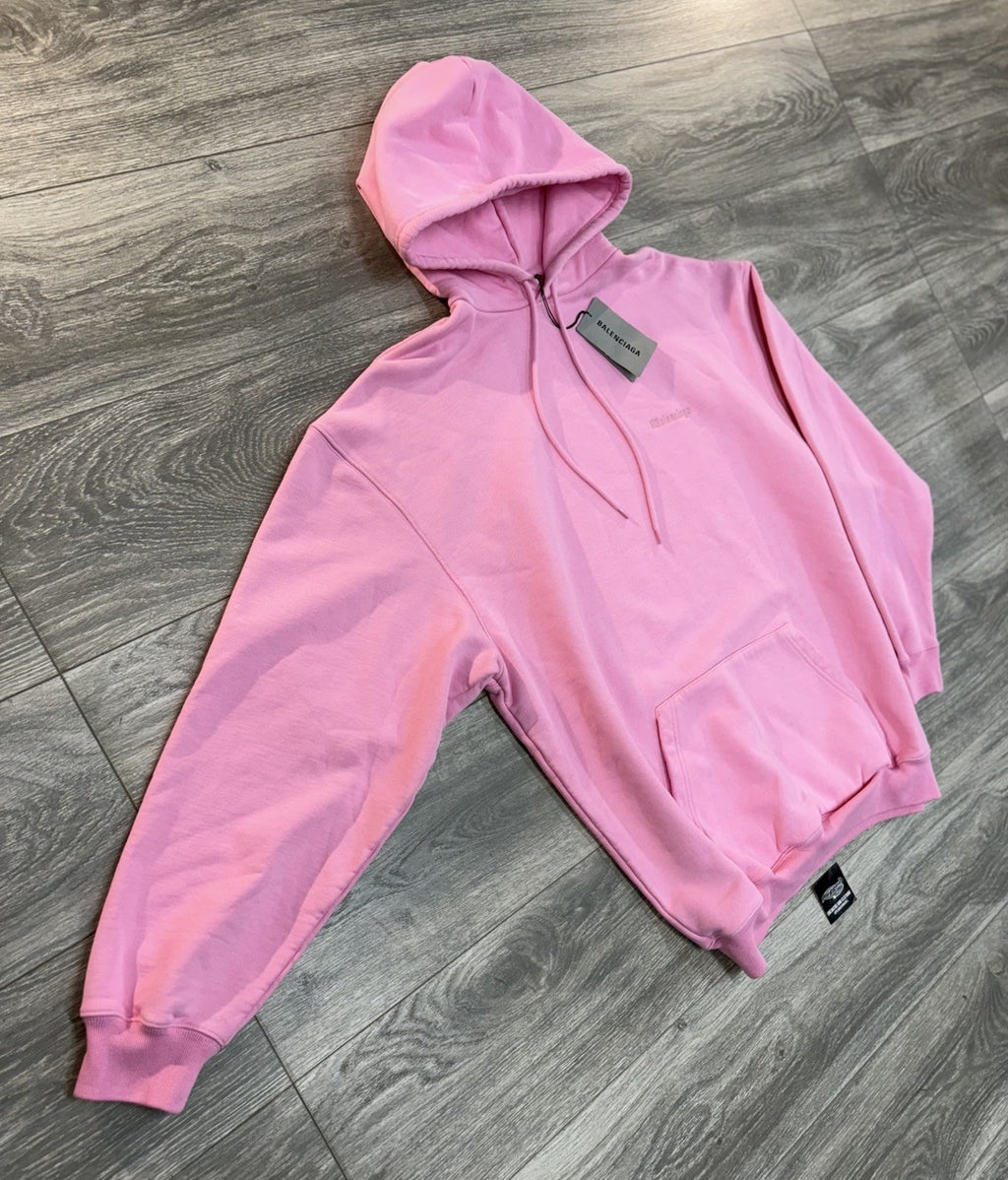 Size Small - Balenciaga Embroidered Logo Hoodie ' Pink '