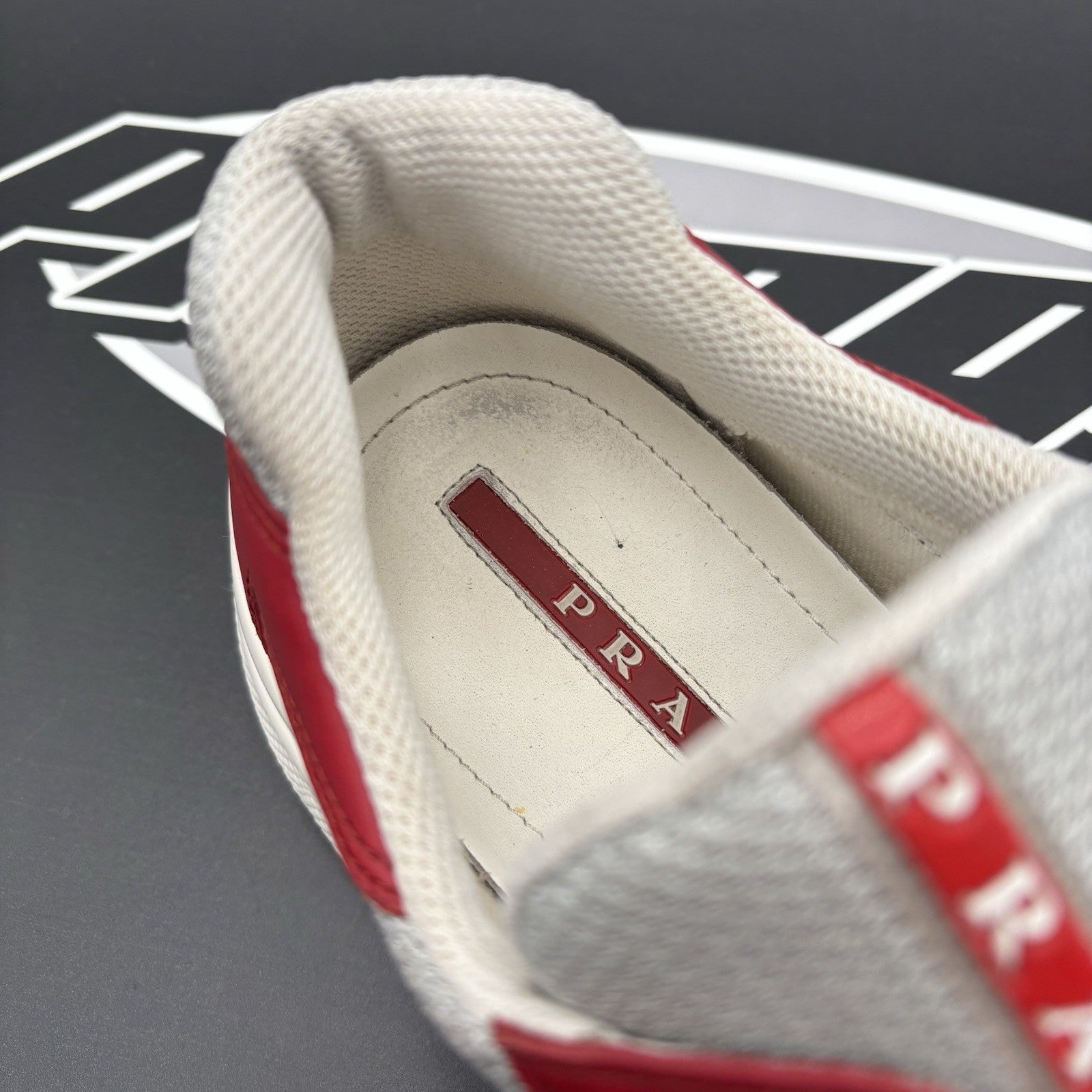 Size 9.5 UK (10.5 US) Prada Americas Cup ' Black White Red ' | GOOD CONDITION!
