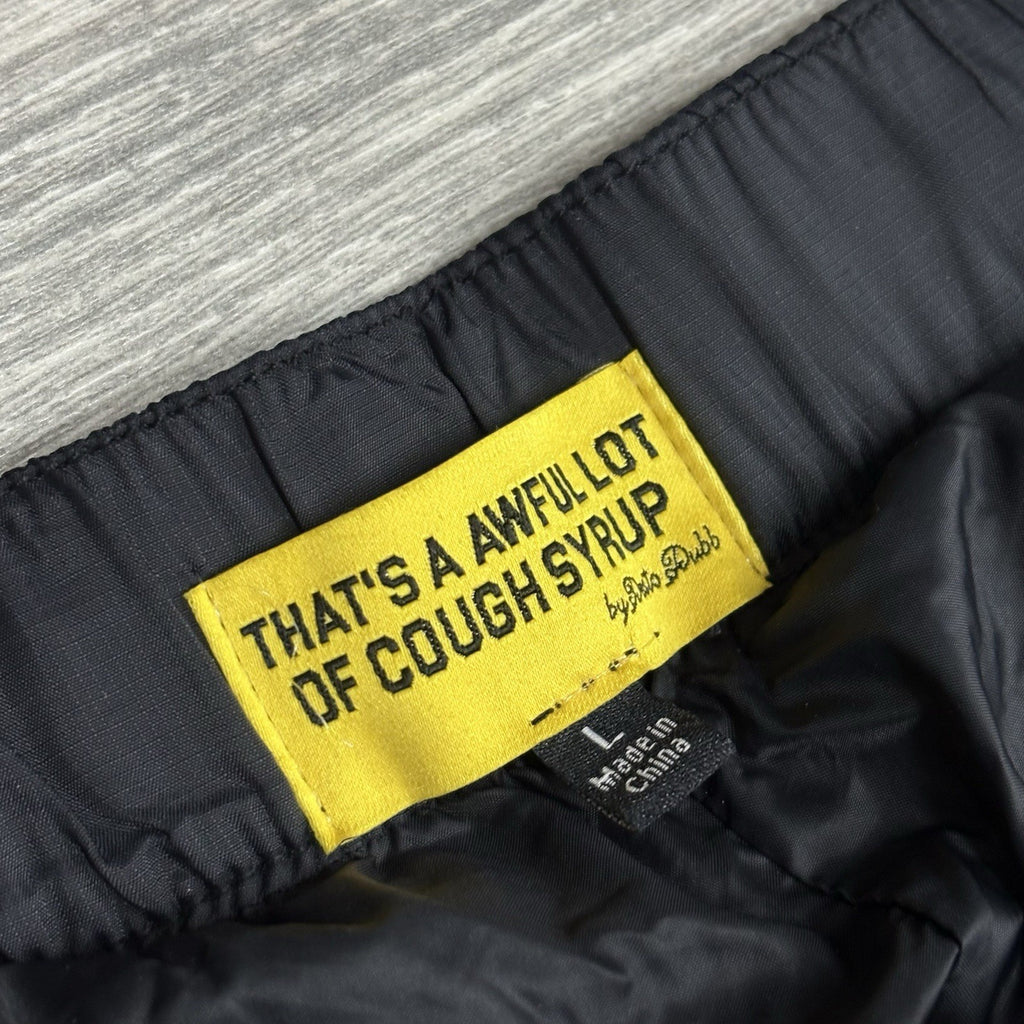 Size L - Thats A Awful Lot Of Cough Syrup Puffer Flare Pants ' Black ' | NEW!