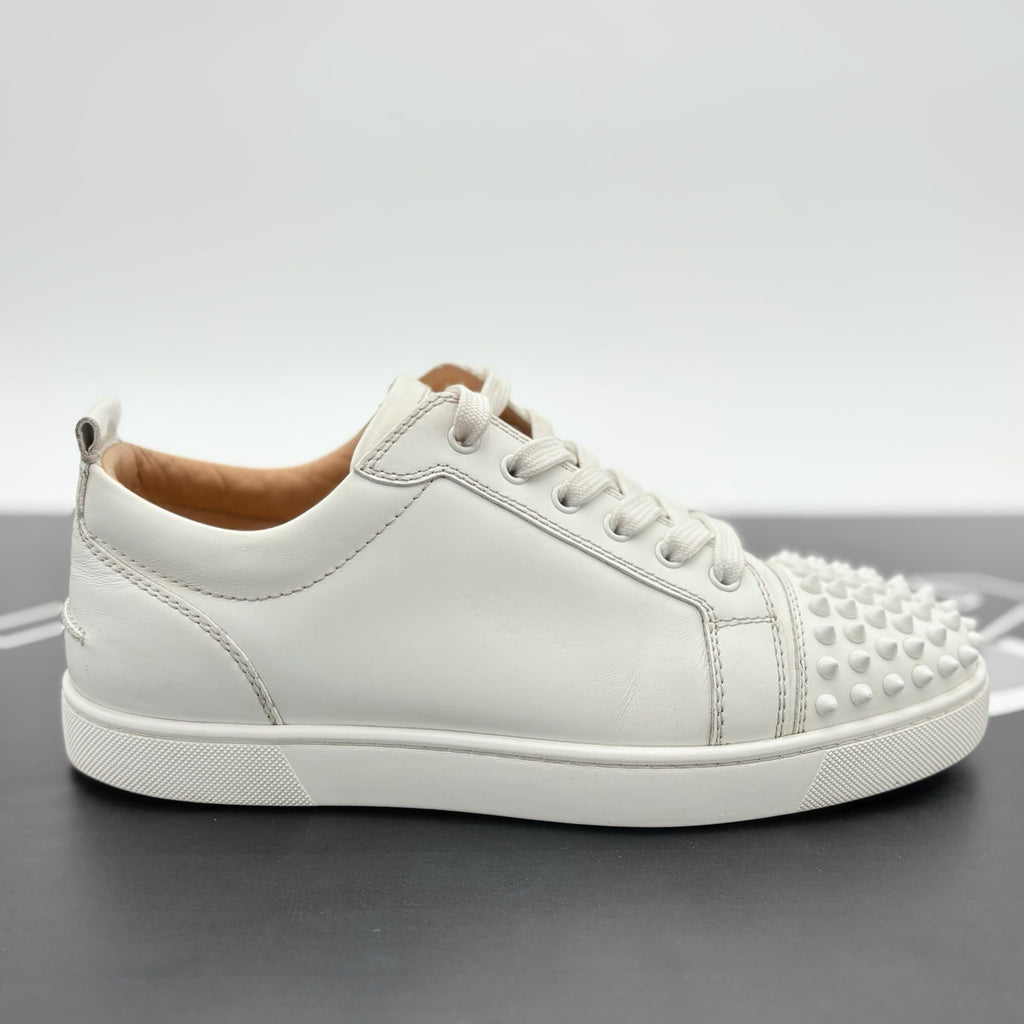 Size 42 (9 US) Christian Louboutin Leather Louis Spikes ' White ' | GREAT COND!