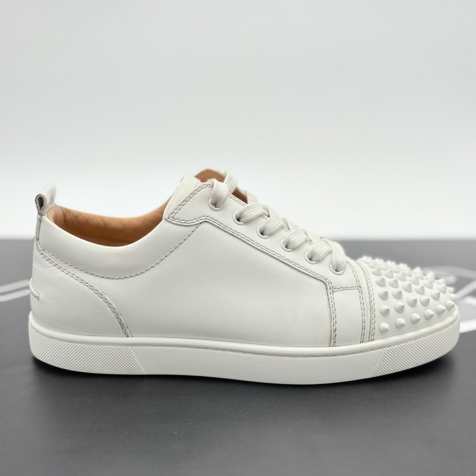 Size 42 (9 US) Christian Louboutin Leather Louis Spikes ' White ' | GREAT COND!