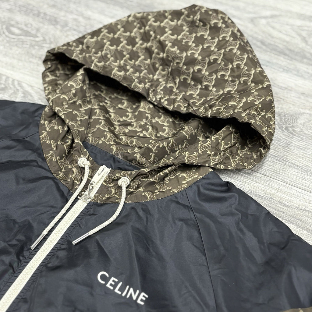 Size L - Celine Blouson Monogram Nylon Triomphe Windbreaker ' Brown Black '
