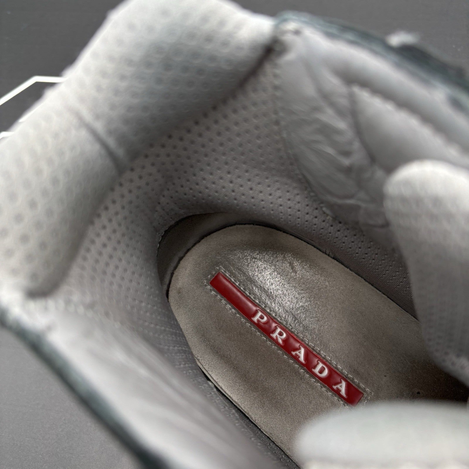 Size 8 UK (9 US) - Prada Cup High Top ‘ Black, Grey ‘