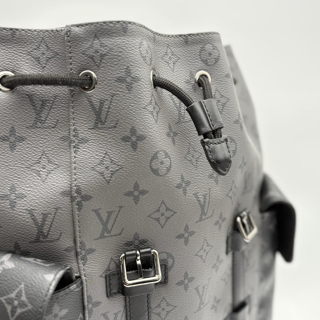 Louis Vuitton Cristopher MM Monogram Eclipse Backpack ' Black Grey '