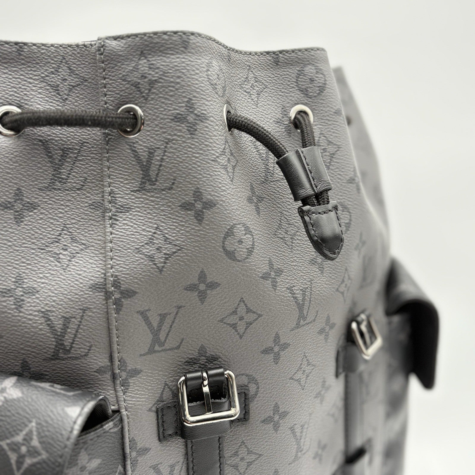 Louis Vuitton Cristopher MM Monogram Eclipse Backpack ' Black Grey '