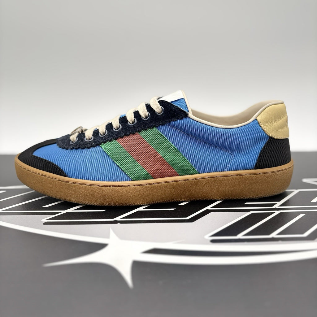Size 8 G (8.5 US) - Gucci Web Accent Nylon ‘ Blue ‘  | GOOD CONDITION!