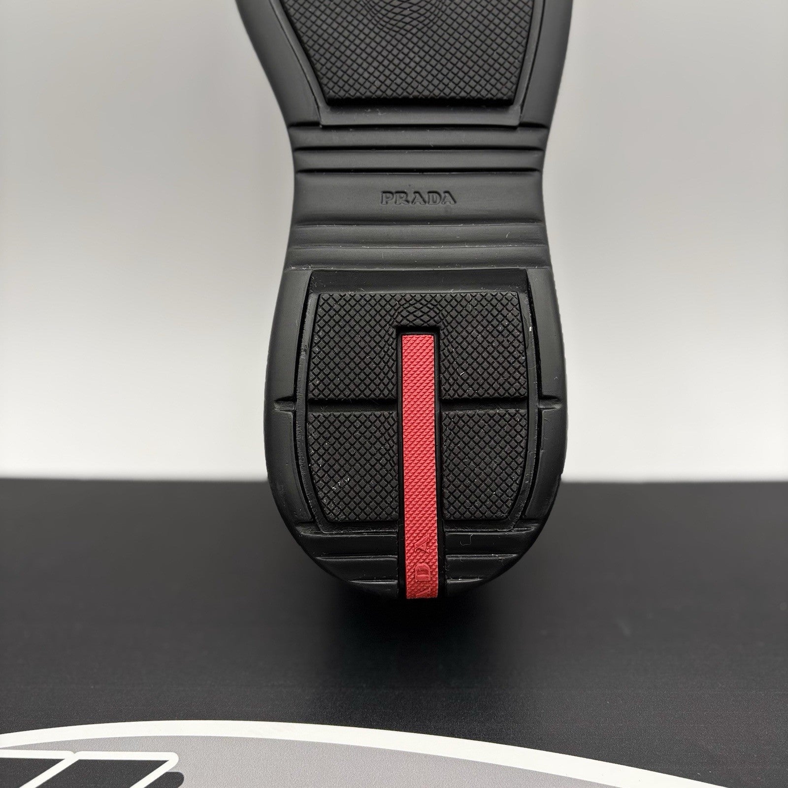 Size 8 UK (9 US) - Prada Americas Cup ' Black Leather ' | GOOD CONDITION!