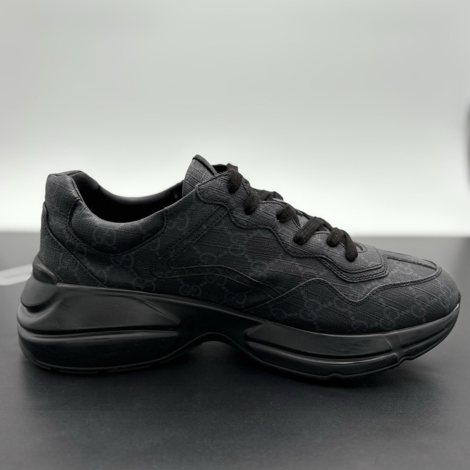 Size 8.5 G (9 US) - Gucci Rhyton ' Monogram Black ' | ONLY WORN 1-3x !