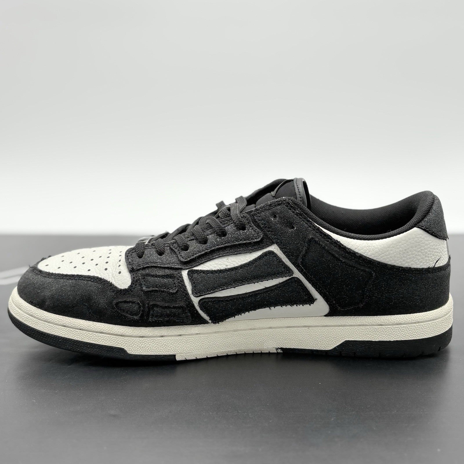 Size 46 (13 US) Amiri Skel Low Top Shimmer Sneaker ' Black '