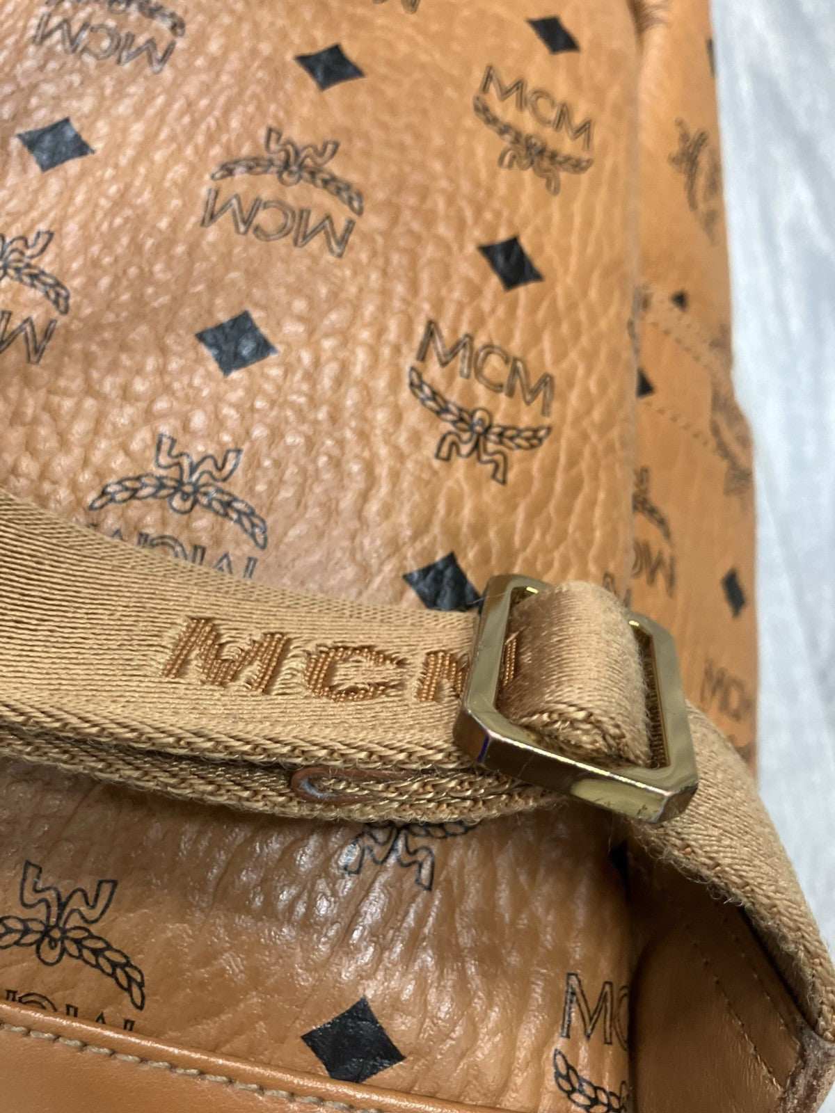 MCM Cognac Stark " M " Studded Backpack | GREAT CONDITION!