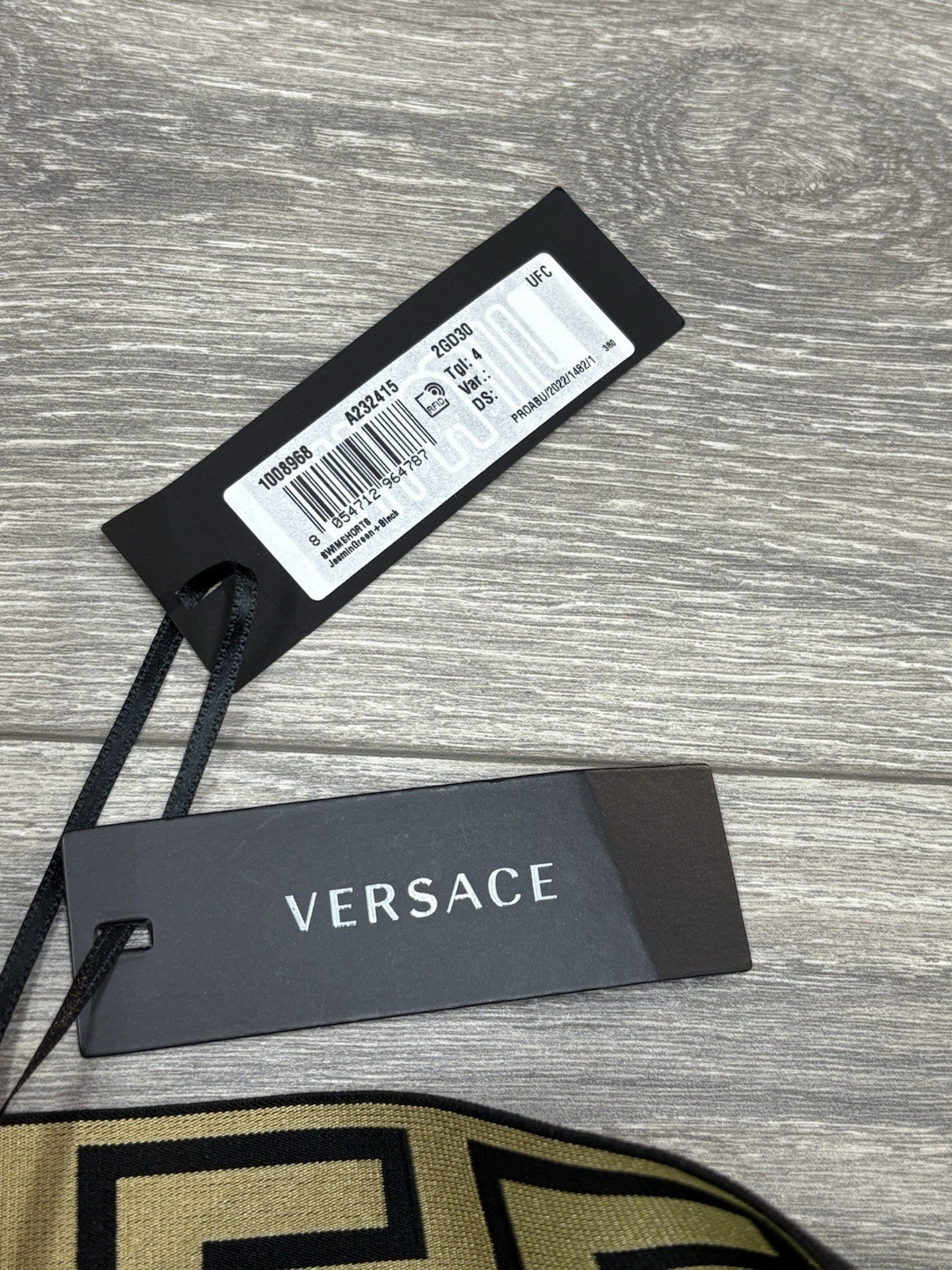 Size 4 - Versace Greca Border Boardshorts ' Green ' | NEW!