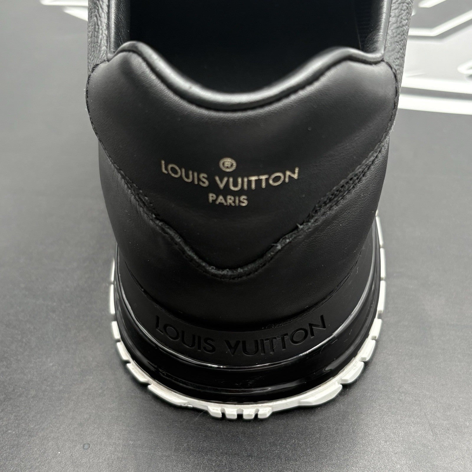 Size 9.5 LV (10.5-11 US) Louis Vuitton Run Away Sneaker ' Black White ' | GOOD!