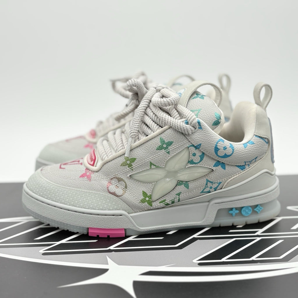Size 5 LV (6-6.5 US) Louis Vuitton Skate ' Grey Monogram Multicolor ' | CLEAN!
