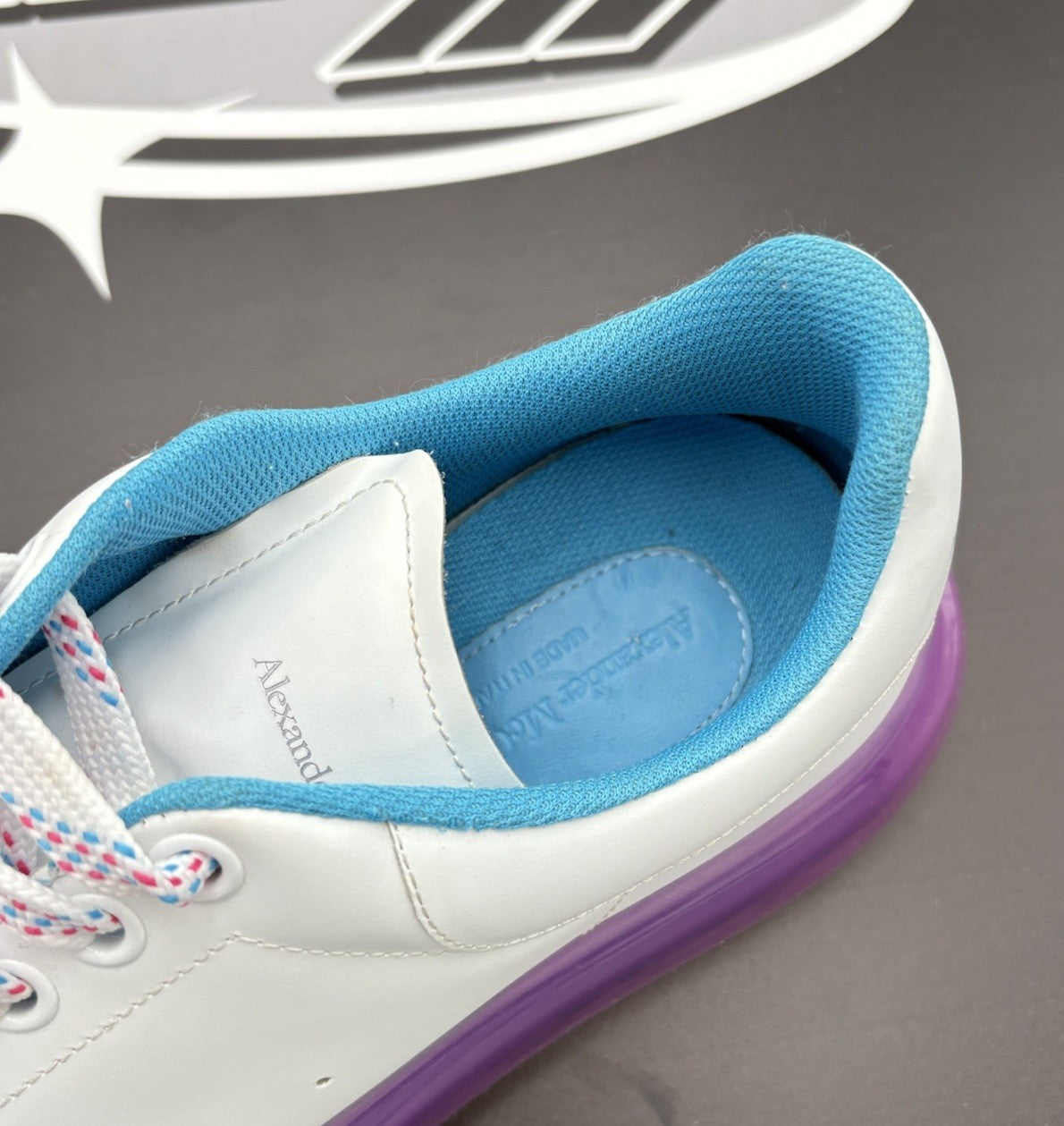 Size 42 (9 US) Alexander McQueen ' Transparent Sole White Purple ' | GREAT COND!