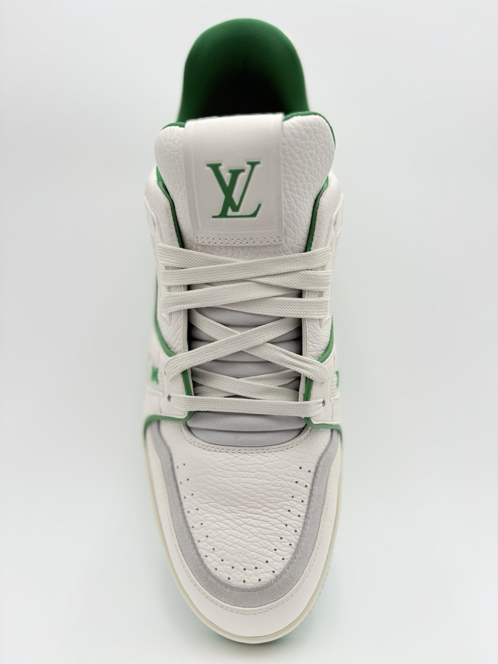 Size 9 LV (10-10.5 US) - Louis Vuitton Trainer ' White Green ' | ONLY WORN 1-3x