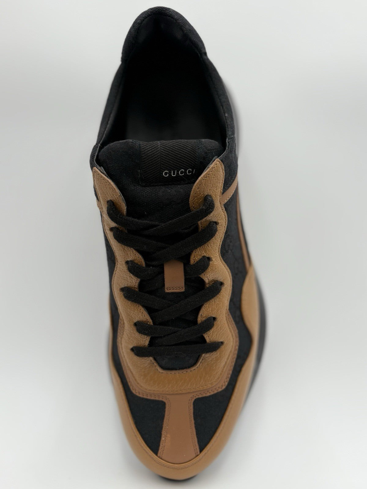 Size 11.5 G (12 US) Gucci Rhyton GG Supreme ' Black Khaki Beige ' | SUPER CLEAN!