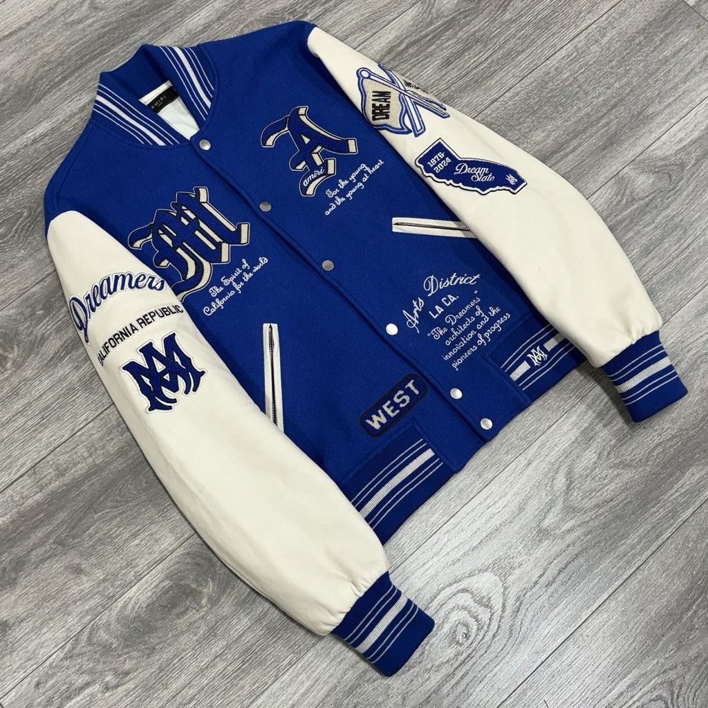 Size Large - Amiri Dream Team Varsity Jacket ' Blue ' | WORN 3x | 100% AUTHENTIC