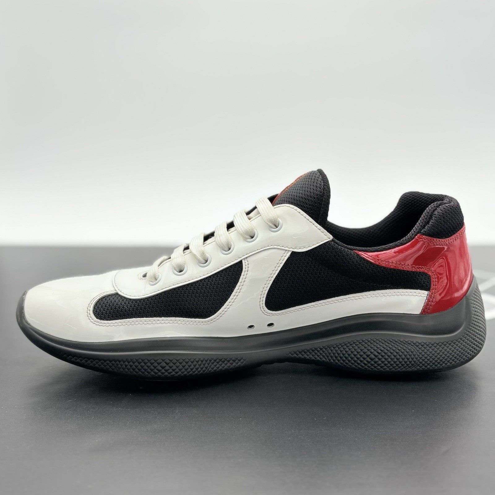 Size 10 UK (11 US) Prada Americas Cup ' Black White Red ' | SUPER CLEAN!