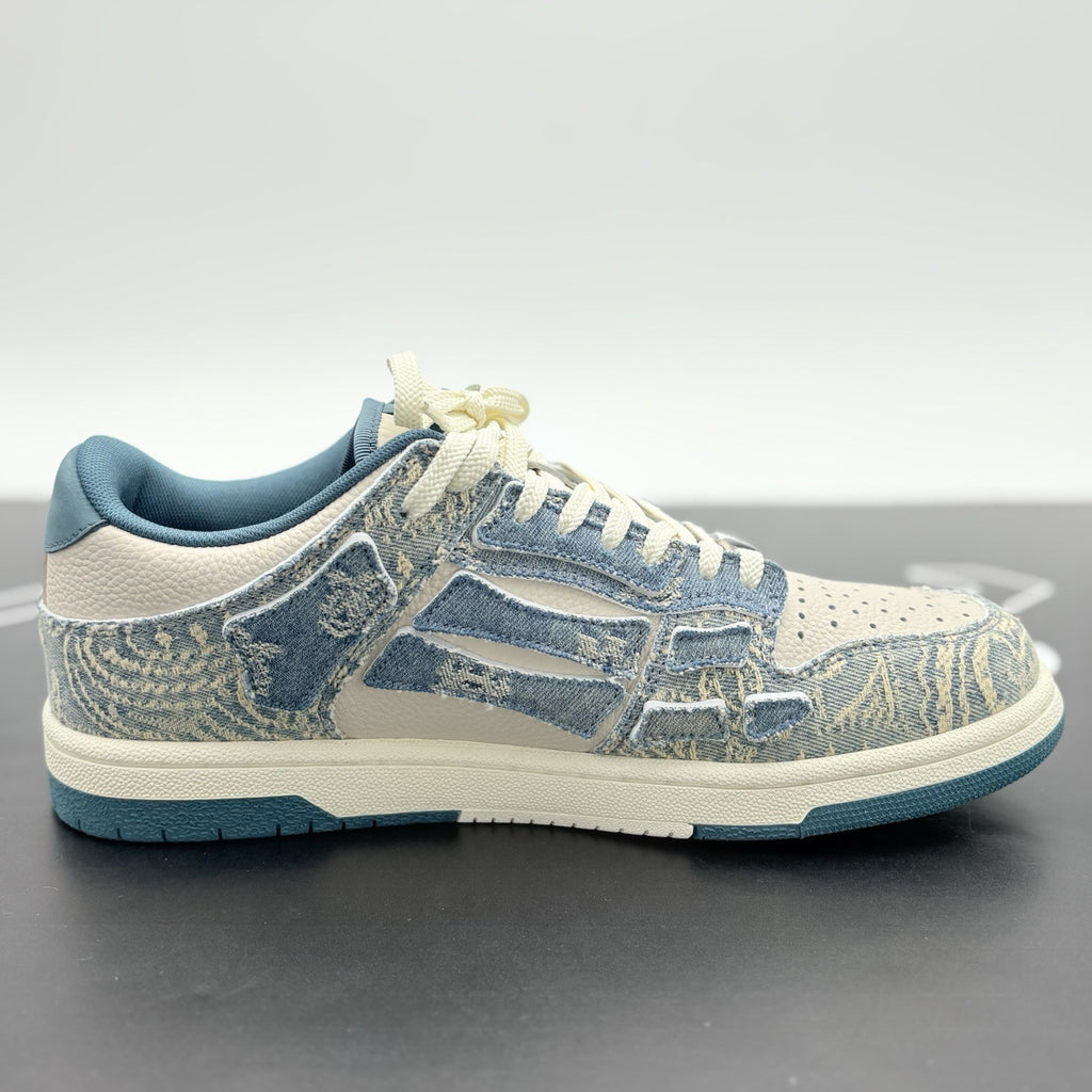 Size 42 (9 US) Amiri Skel Low Top ' Bandana Jacquard - Denim ' ONLY WORN ONCE!