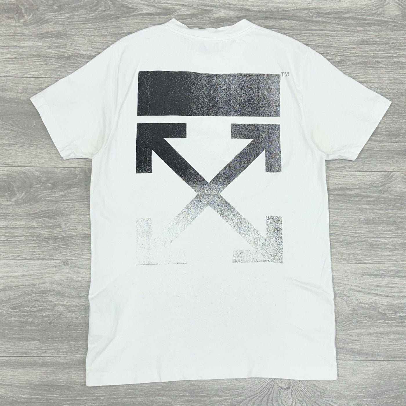 Off White Faded Arrow Shirt Sleeve T-Shirt White Black