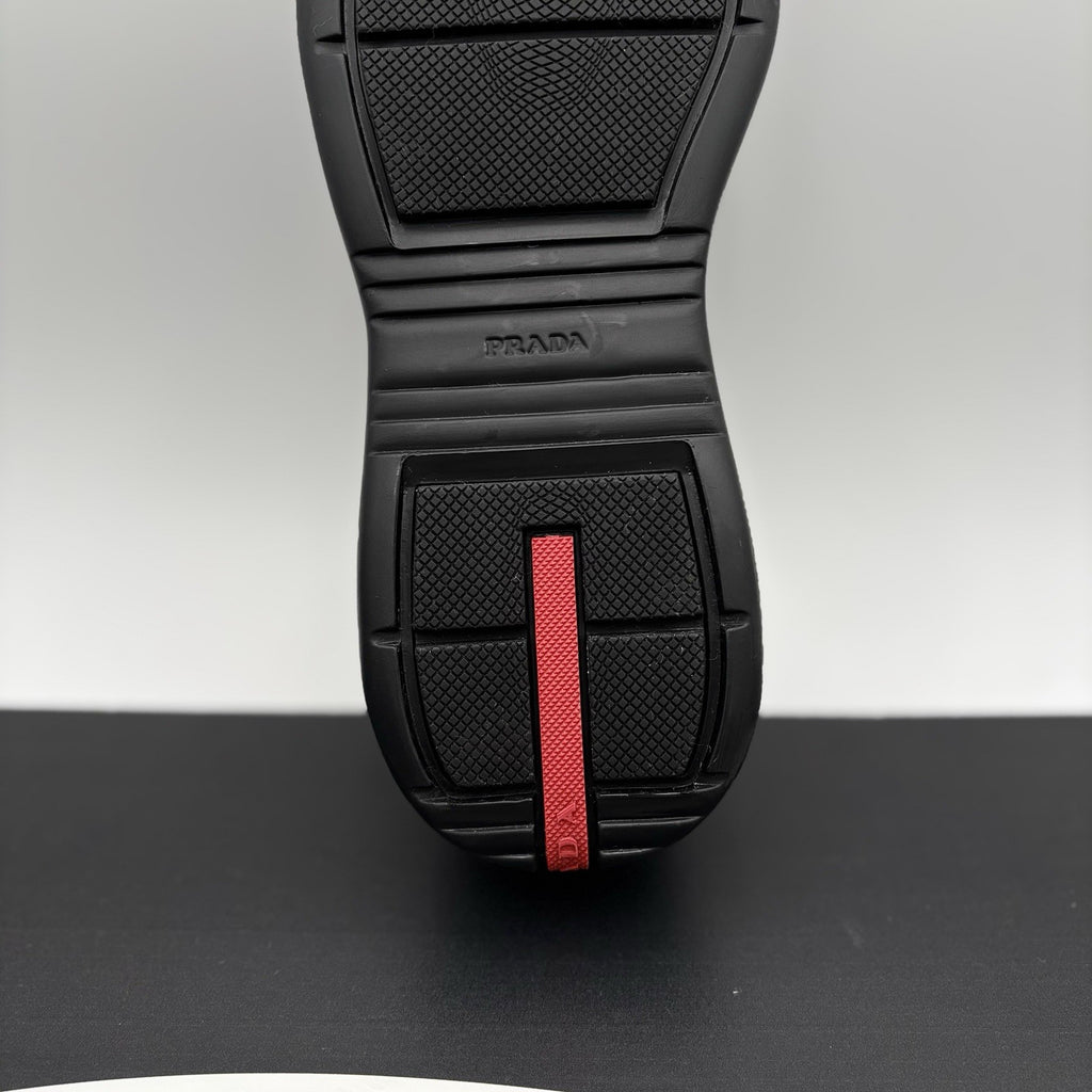 Size 8 UK (9 US) - Prada Americas Cup ' Black Leather ' | GOOD CONDITION!