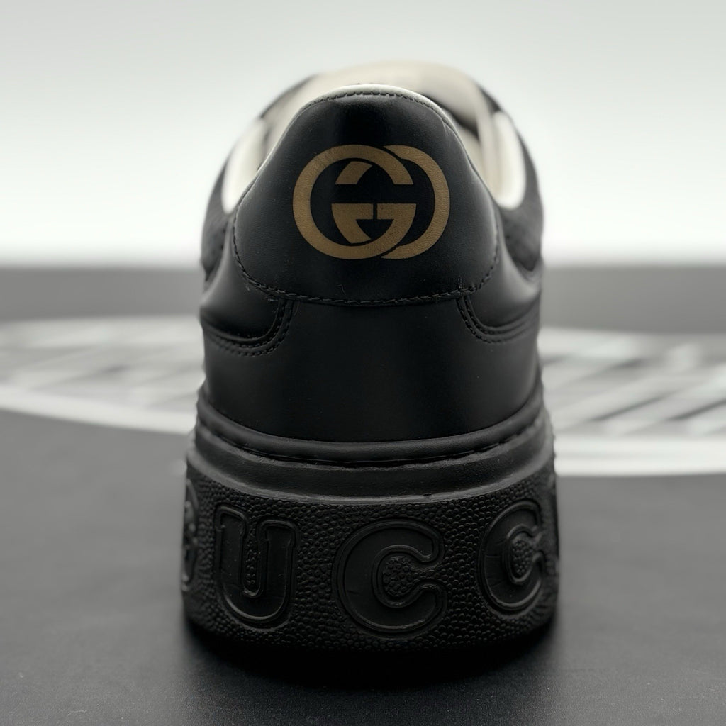 Size 12.5 G (13 US) - Gucci GG Embossed ' Black Leather ' | BRAND NEW!