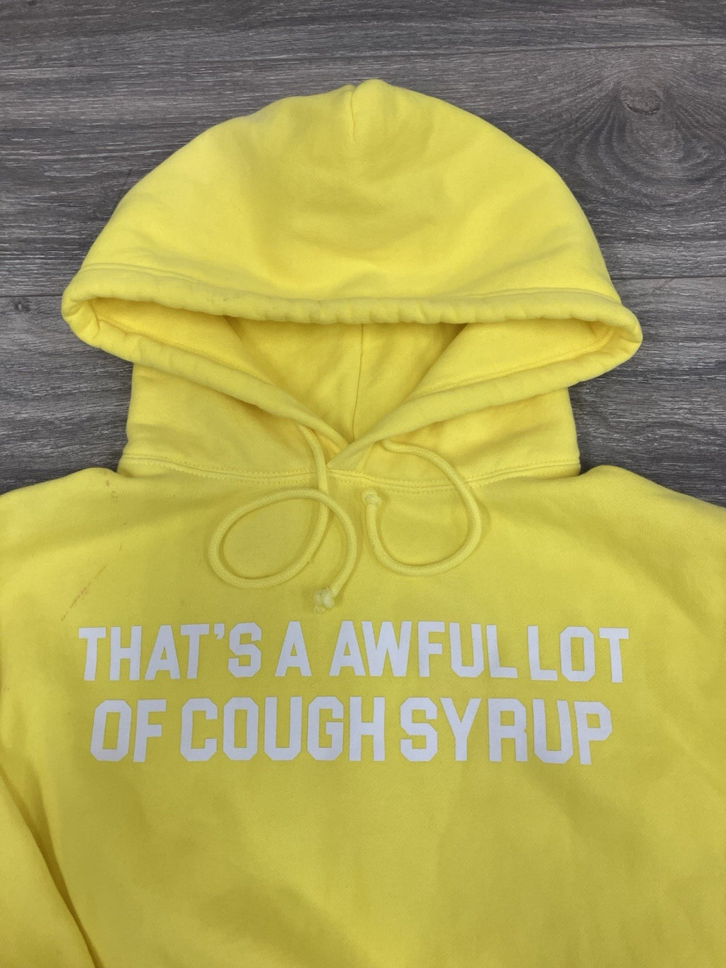 Size Small - Thats A Awful Lot Of Cough Syrup Hoodie ' Yellow '
