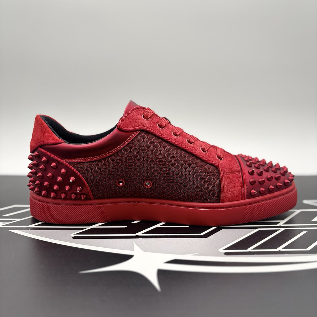 Size 43 (10 US) Christian Louboutin Low Spiked  ' Black Red ' | EXCELLENT!