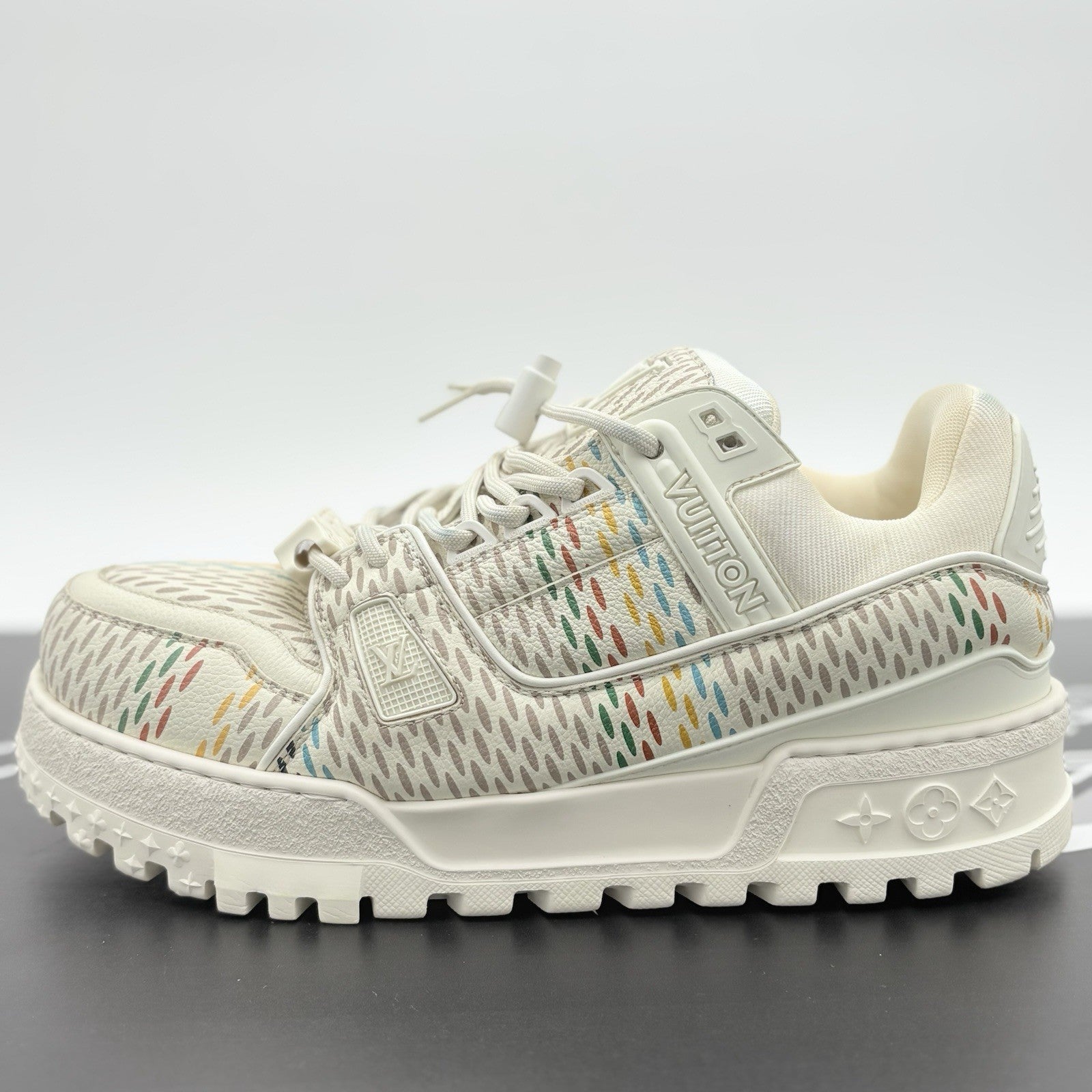 Size 7.5 LV (8.5-9 US) Louis Vuitton Maxi Trainer ' Beige Multicolor ' | CLEAN!