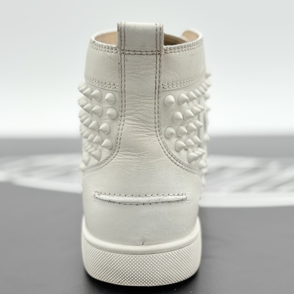 Size 41 (8 US) - Christian Louboutin Flat Spikes ' White ' | GOOD CONDITION!