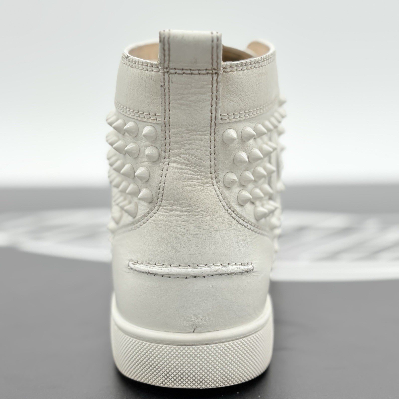 Size 41 (8 US) - Christian Louboutin Flat Spikes ' White ' | GOOD CONDITION!
