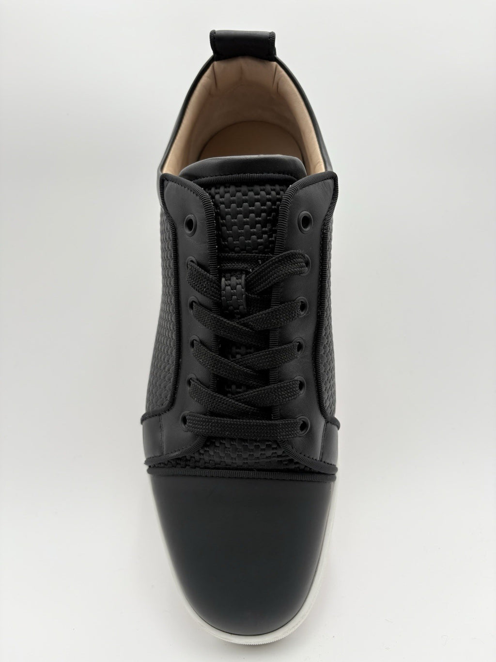 Size 45 (12 US) Christian Louboutin Low Leather Sneaker ' Black ' | SUPER CLEAN!