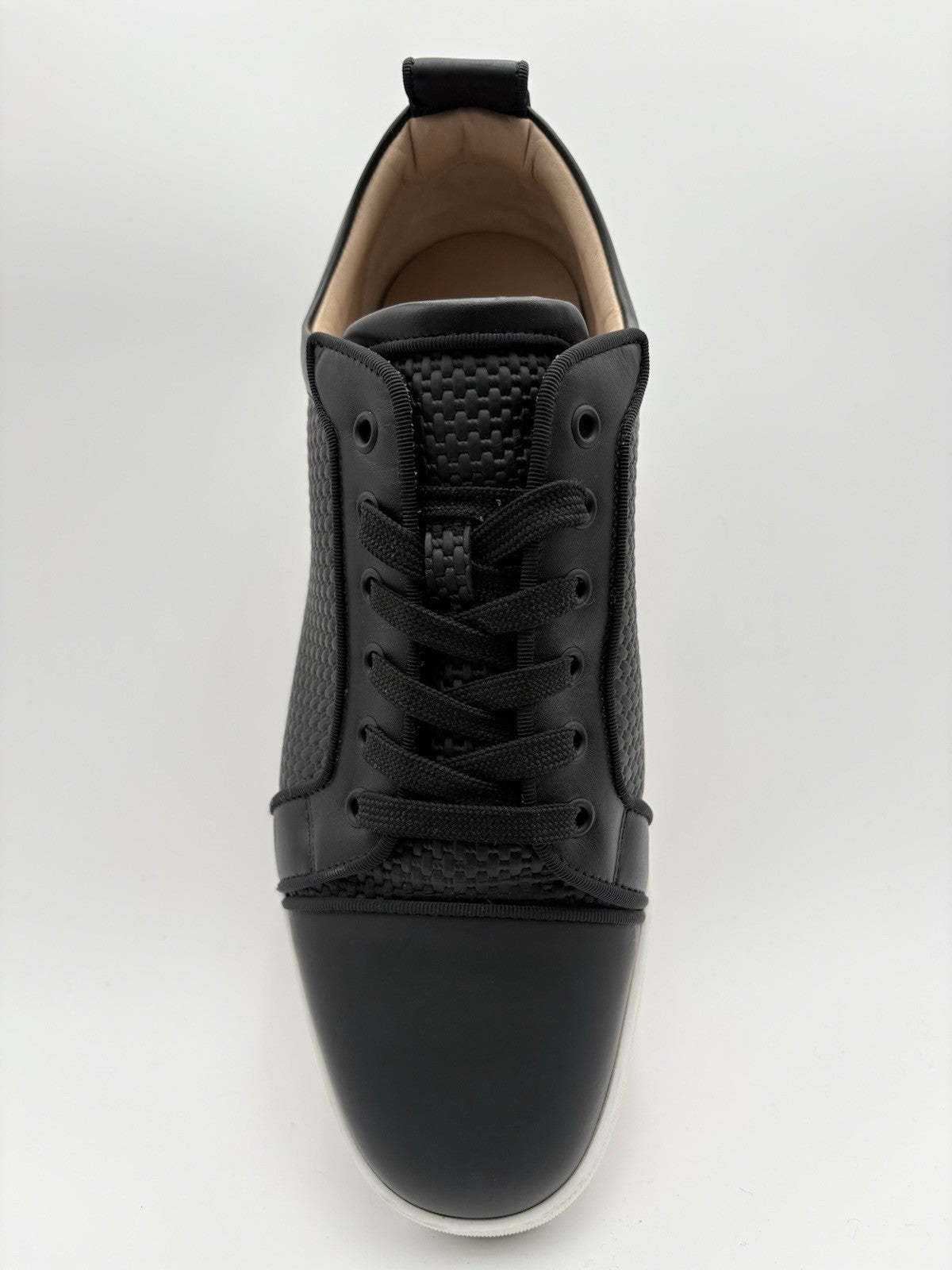 Size 45 (12 US) Christian Louboutin Low Leather Sneaker ' Black ' | SUPER CLEAN!