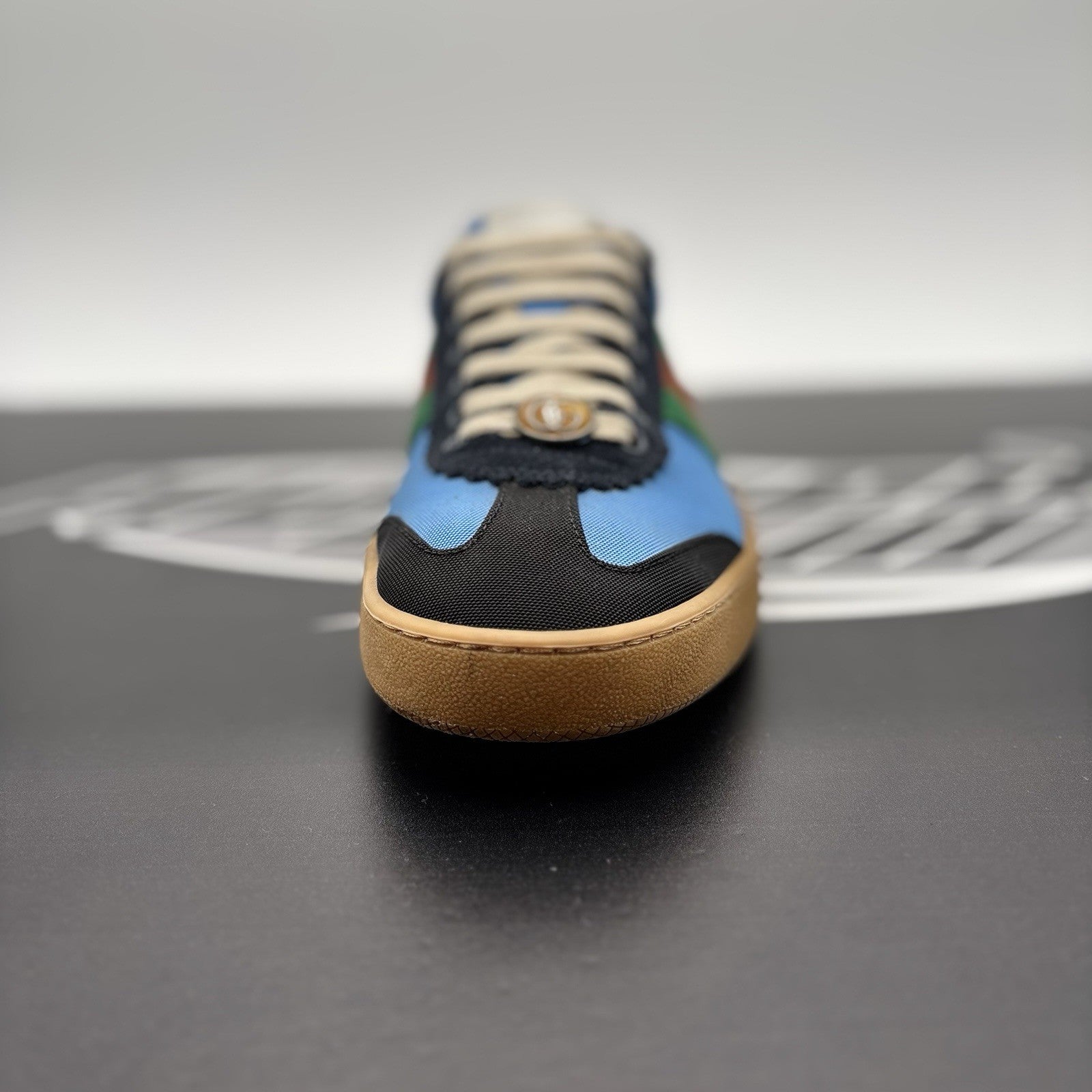 Size 8 G (8.5 US) - Gucci Web Accent Nylon ‘ Blue ‘  | GOOD CONDITION!