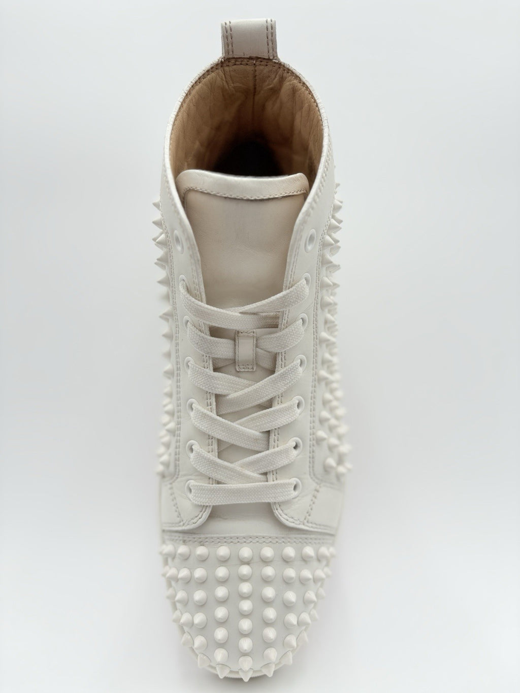 Size 41 (8 US) - Christian Louboutin Flat Spikes ' White ' | GOOD CONDITION!